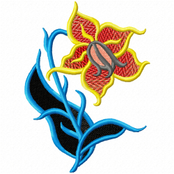 Flowers And Tree Embroidery Design 10